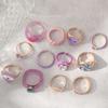 Ring, Personalized Candy Color, Colorful Oil Drip Diamond 12-Piece Set, Ring Jewelry.