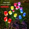 Colorful LED Solar Tulip Pathway Lights for Garden and Lawn Decoration