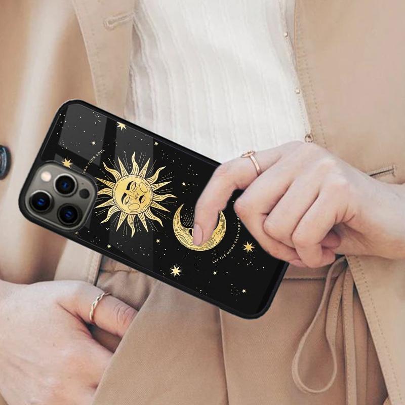 Sun Moon Face Magnetic Phone Case For APPLE iPhone 17 Air 16 14 13 12 Pro Max 15 Plus Wireless Charge With MagSafe Cover