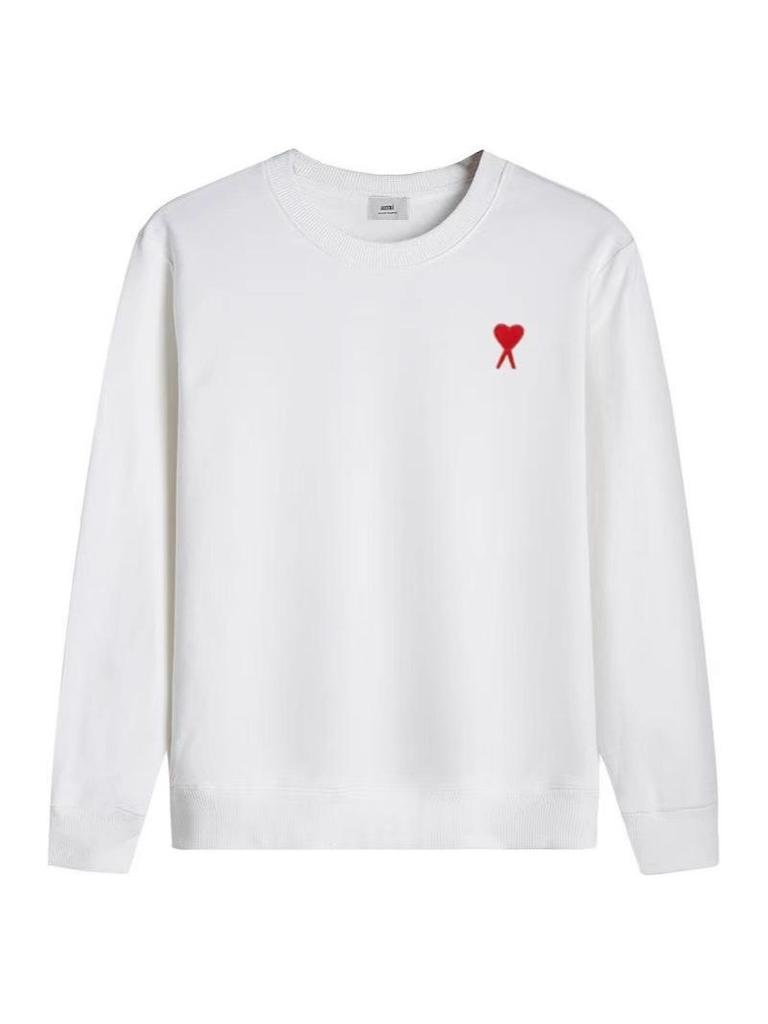 Kapuzenpullover mit besticktem Herz und Fleece-Futter: Herbst/Winter Lässige Sportbekleidung