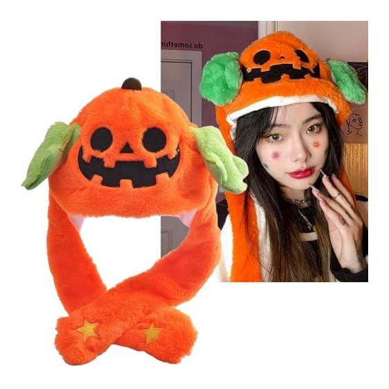 [Luimode] Halloween Costume Cosplay Kigurumi Hat Pikopiko Moving Ears Funny Animal Hat Animal Headgear Headgear Cap Present