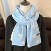 Soft Star Pattern Neckerchief Korean Style Cashmere Knitted Shawl Women Winter Scarf  Autumn Winter