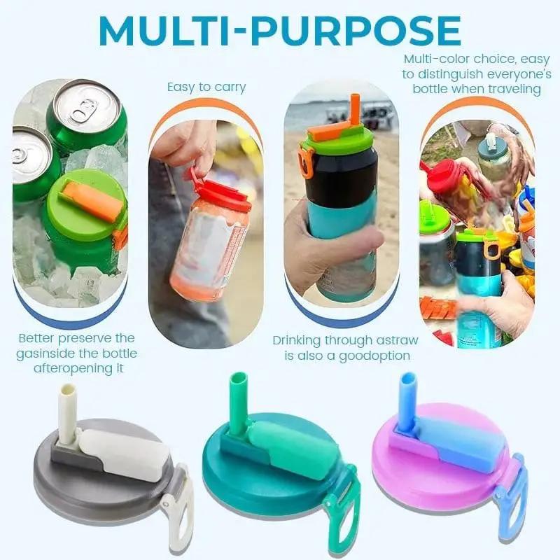 Soda Can Lids  Silicone Straws Can Covers For Soda Bpa-free Reusable Jar Cap Accessory Standard Beverage Cans for Picnics