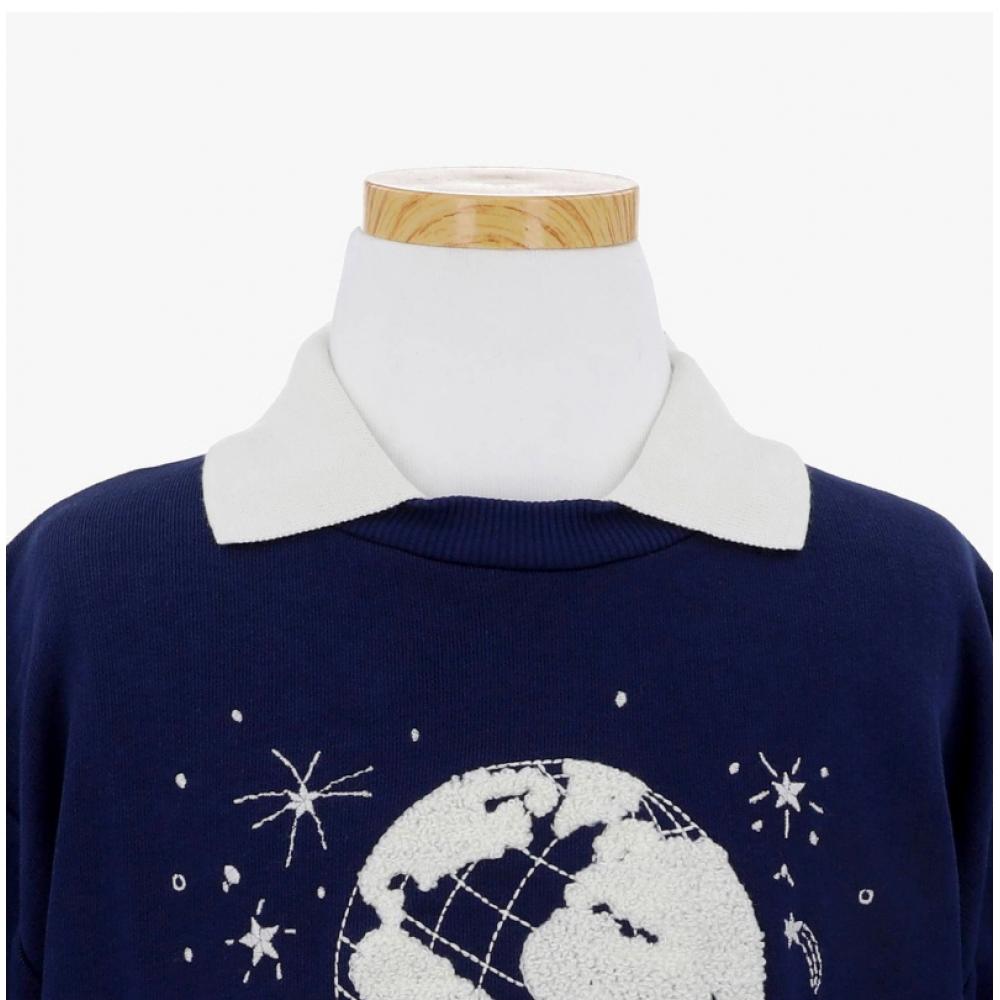 Mini Rodini 2472011860  Society Emb Collar SweatShirt  Society Collar Children S SweatShirt