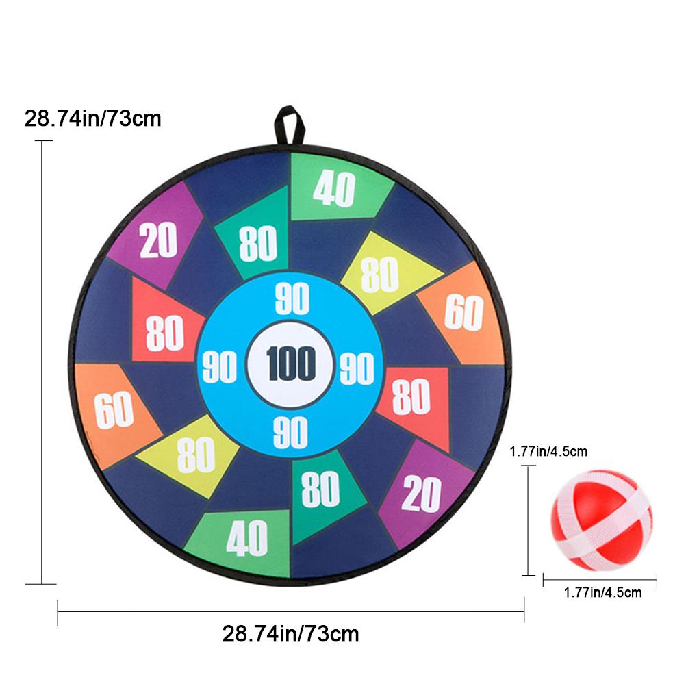 28.7in Kids Foldable Dart Board Game Set Hanging Safe Dartboard Set with 16 Sticky Balls Indoor