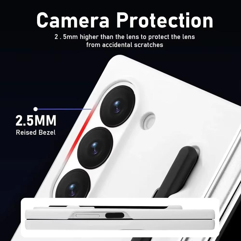 Ultra Thin Matte Solid Color with S Pen Holder Phone Case for Samsung Galaxy Z Fold 7 6 5 Slim Screen Shockproof Protect Cover