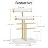 Detachable T Bar Jewelry Organizers Stand For Necklaces Earrings Rings Detachable Wooden Base Multi Level Display