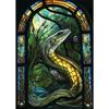 Marine Animals Canvas Painting Dolphin Blue Whale Stained Glass Posters Prints Abstract Wall Art Pictures for Living Room Decor