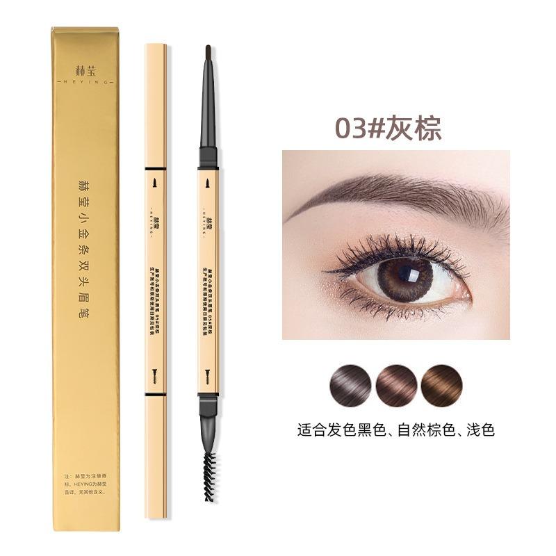 Double Head Eyebrow Pencil Long Lasting Sweatproof Natural Makeup For Beginners