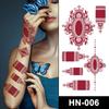 HN Red Lace Henna Tattoo Stickers - European & American Style, Creative & Sexy Temporary Lace Tattoos