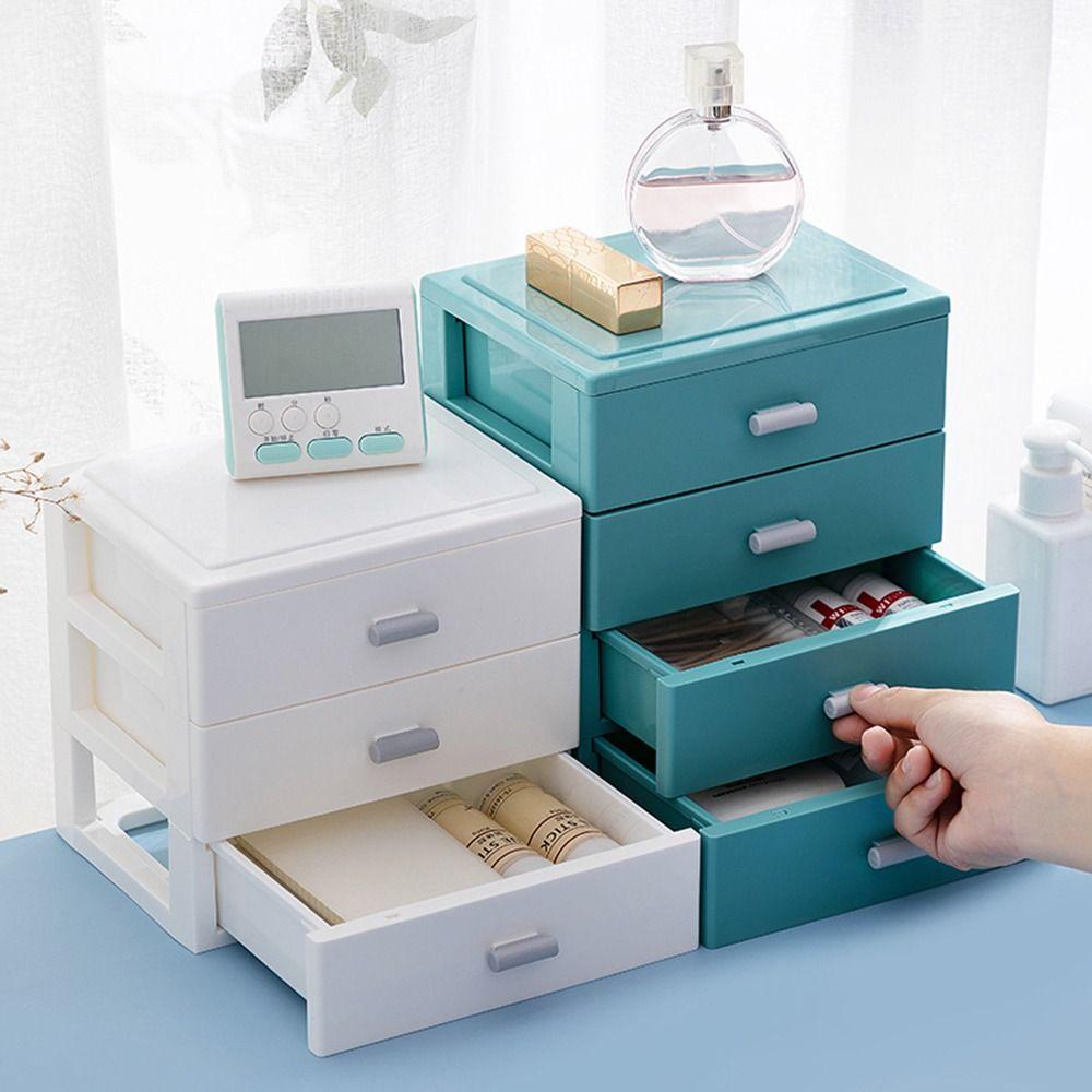 Bunte Schublade Mehrschichtige Aufbewahrung Mehrschichtige Schmuck-Schreibwarenbox Griffbox Zuhause Büro