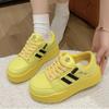 Yellow Board Shoes Women's 2025 New Spring and Autumn Summer Dopamine Platform Heightening Sports and Leisure Shoes Ins Trendy Shoes