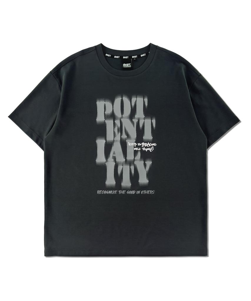 BUNKERBUSTER Grunge Lettering Print Short Sleeve T-Shirt Mq7Tu426_Charcoal