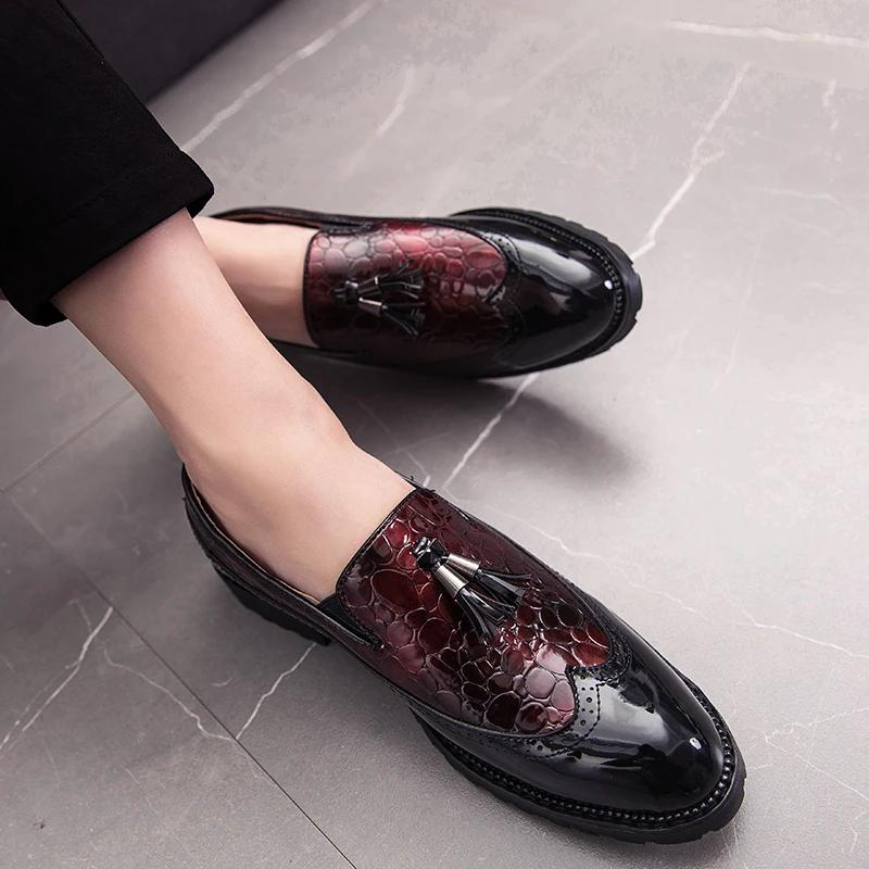 Модные мужские туфли-лодочки из кожи — фото 7