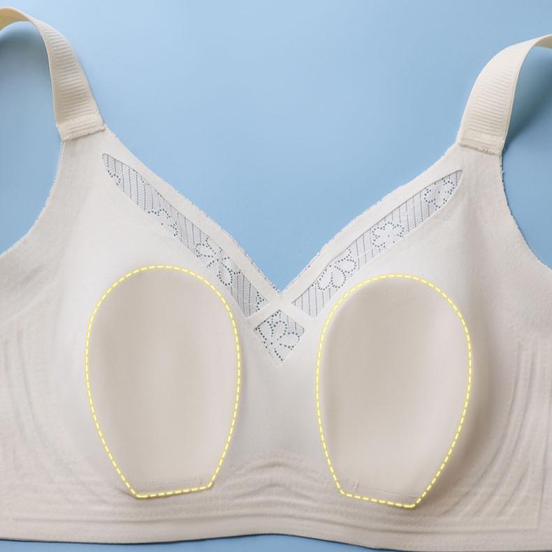 Rabbit Ear Lingerie for Women Thin and Breathable Gathered Bra Gathered Bra Double Breasted Bra No Steel Rims Plus Size Bra