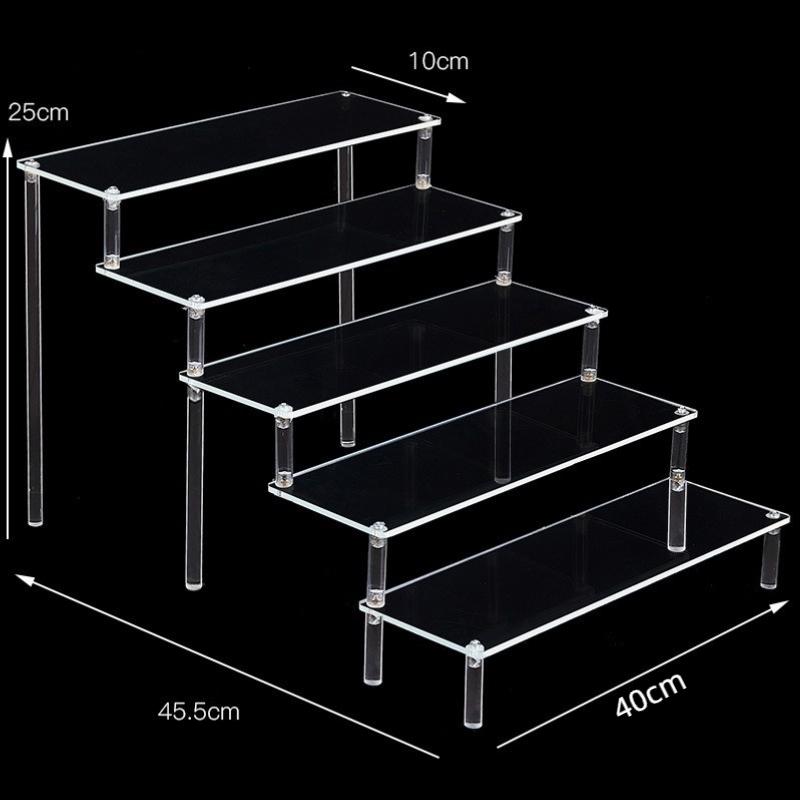 1-5 Tier Acrylic Display Stand,Clear Display Riser Rack for Cupcake,Perfume Doll Décor and Organizer Amiibo Funko POP Figures