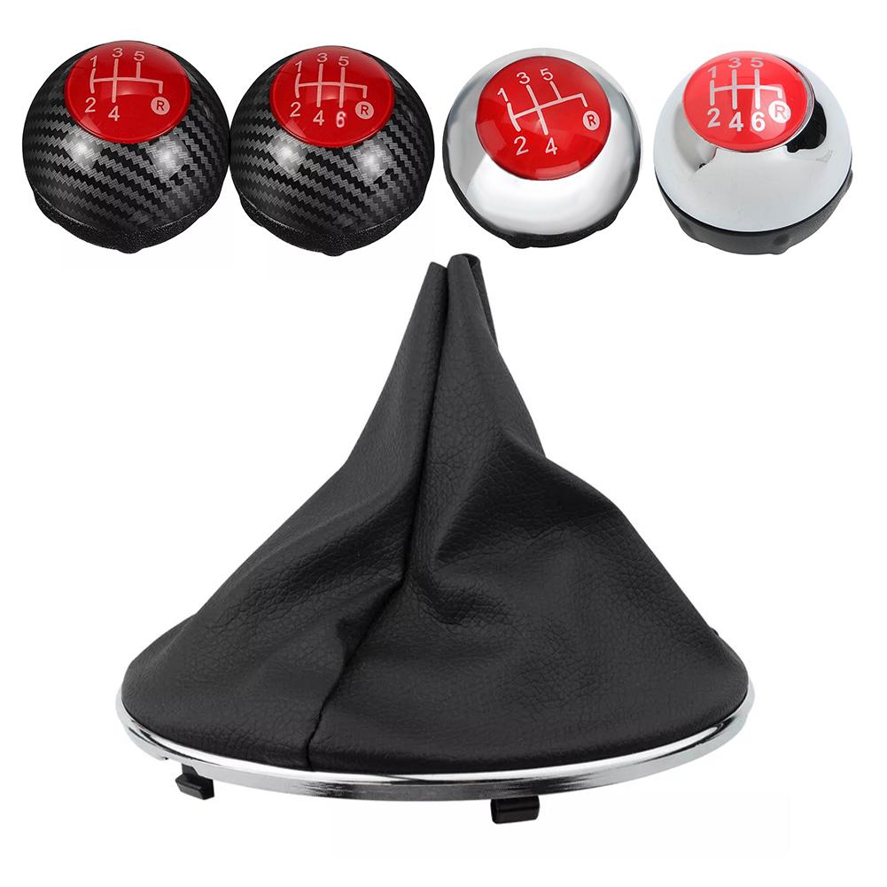 5 6 Speed Car Gear Shifter Knob Set For Fiat 500 For 500C 2012-2018 Gear Shifter Knob Shift Gear Sleeve Shift Lever Head Ball