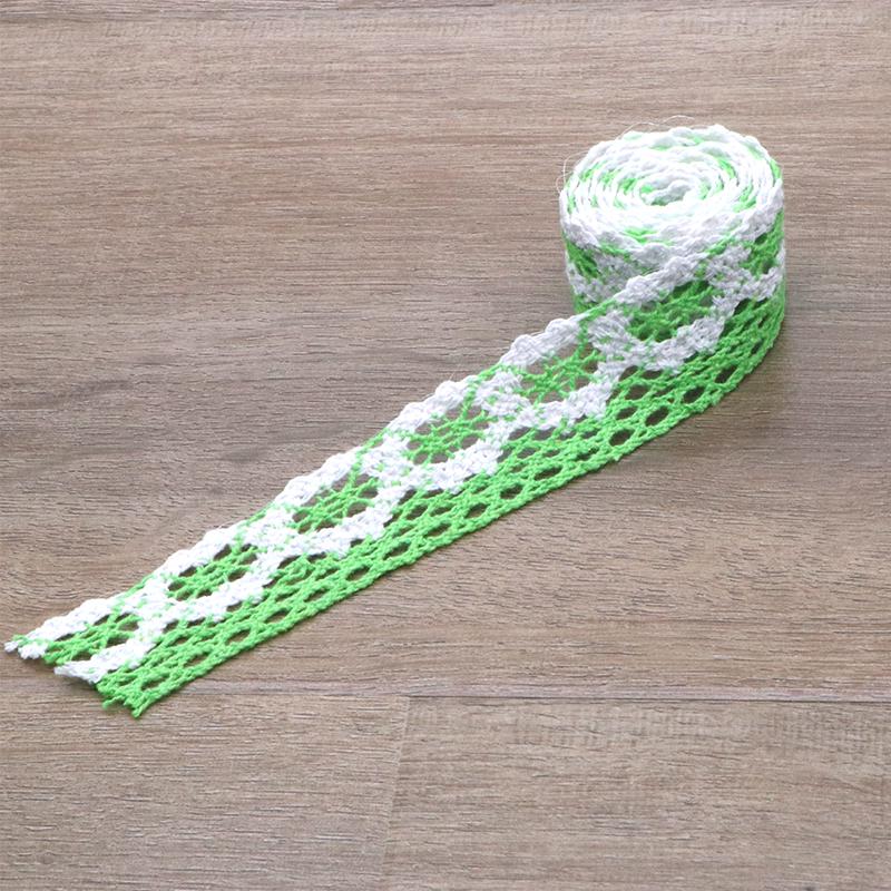 White Lace Trim with Colored Cotton Edges for DIY Decorative Tablecloths, Curtains, and Sofas