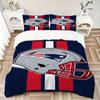 3pcs New England Patriots Football Helmet with Red White Stripes Home Bedding Set-Universal Three-Piece Suit for Bedroom, Guest Room, Living