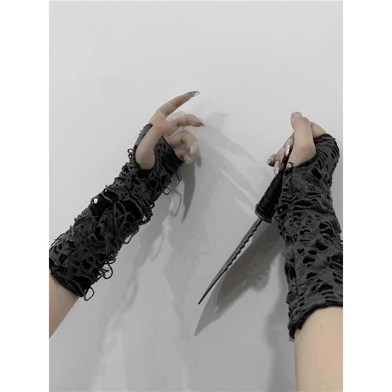 

Перчатки нищего в темном стиле Ямамото Косплей Панк Ин Защита от солнца Рваные пальцы Стиль ворса Нарукавник нищего Прилив Picture Color All yards