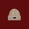 Sweet love embroidered wool hat women's winter warm versatile student knitted hat showing face small cold hat tide