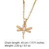 1 Piece Cute Dragonfly Zirconia Pendant Necklaces for Women Gold Color Stainless Steel Necklace Jewelry Party Accessories