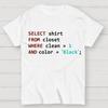 Programmer Database Cotton Summer Casual Cool Loose T-Shirt