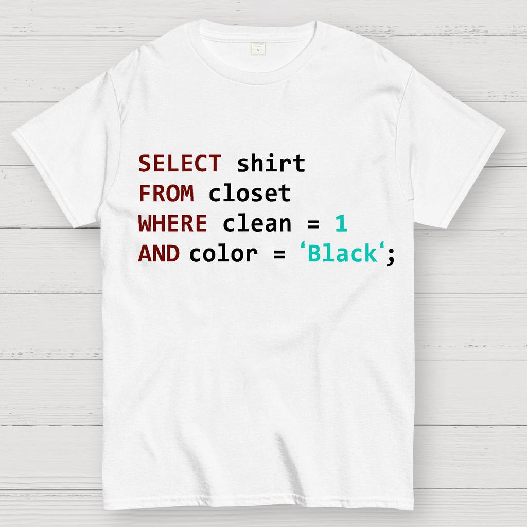 Programmer Database Cotton Summer Casual Cool Loose T-Shirt