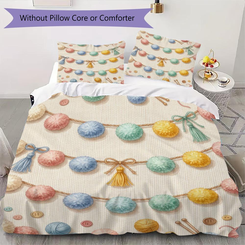 Stockings Ornaments Pattern Bedding uilt Set uilt Cover Pillowcase Home Decoration Birthday Gift (1 * duvet cover + 2 * pillowcase without core)_XIA