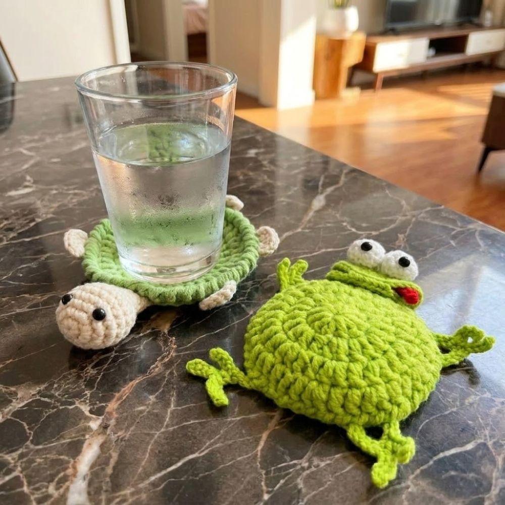 Heat Resistant Knitted Cup Mat Funny Animal Drink Coaster Creative Insulation Pad Gift