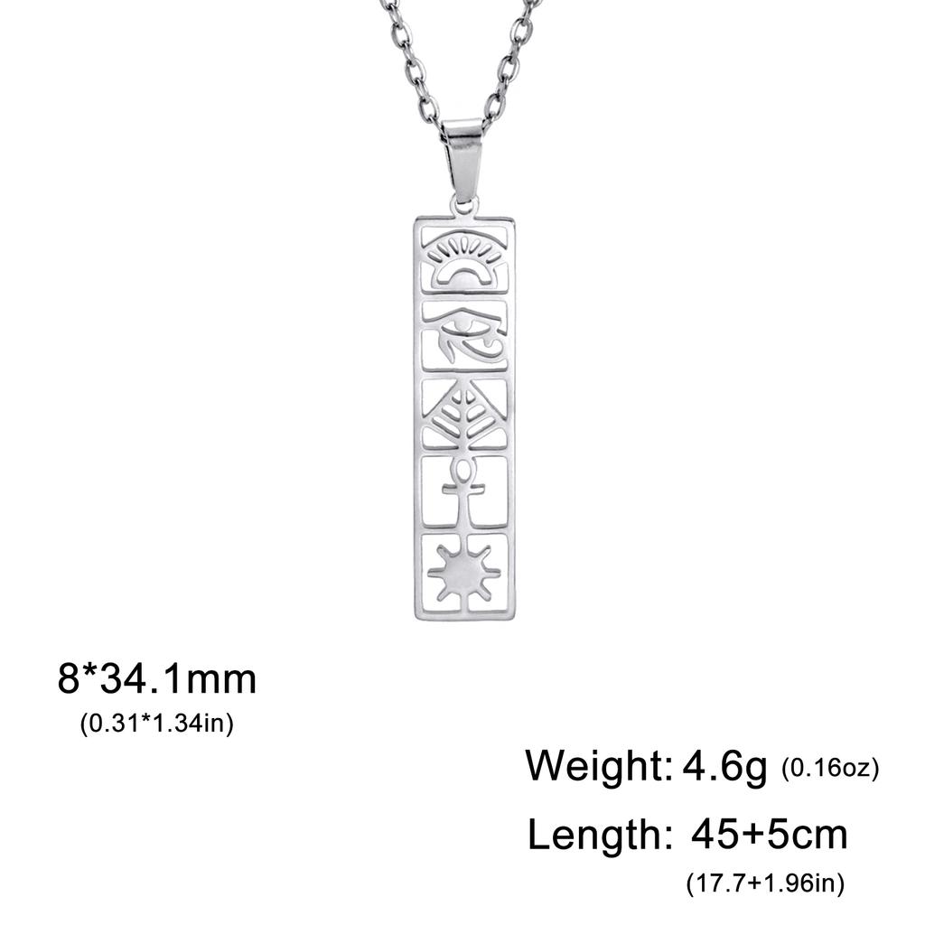 LIKGREAT Amulet Pendant Square Egyptian Ankh Hieroglyphs Necklaces Eye of Horus Ancient Egypt Goddess Wings Protection Jewelry