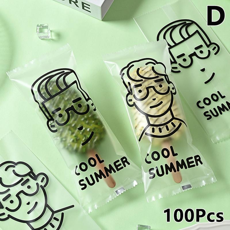 100Pcs Disposable Ice Popsicles Bags Thick Frozen Pops Handmade Ice Cream Plastic Wrappers For Candy Food Grade Packing Bag