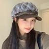 Warm Shade New Autumn and Winter Woolen Plaid Retro Beret Femininity Fashionable Versatile Octagonal Hat Hat