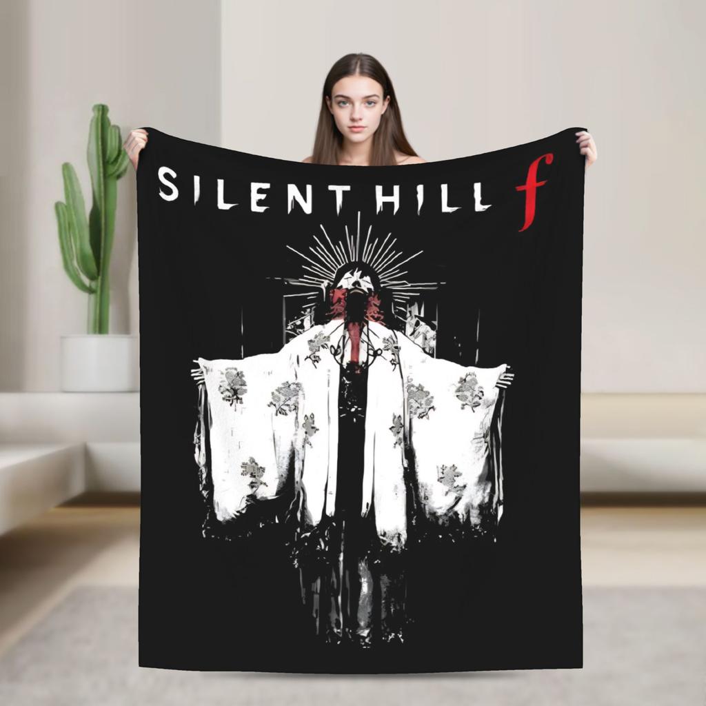 Silent Hill Game Blanket Super Warm Aesthetic Plush Throw Blanket For Outdoor Picnic Flannel Bedspread Bed Cover