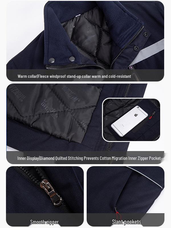 Reflective Winter Workwear Jacket for Cold Storage and Construction