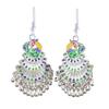 Imitation Miao Silver Minority Totem Phoenix Bell Earrings Jingtai Blue Peacock Earrings Scenic Earrings Earrings