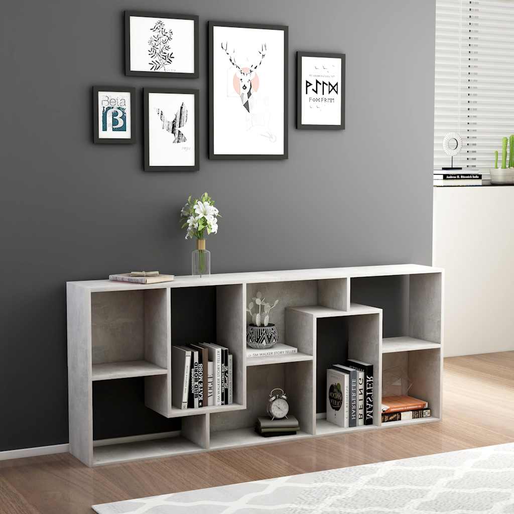 vidaXL Bücherregal Betongrau 67x24x161 cm Holzwerkstoff
