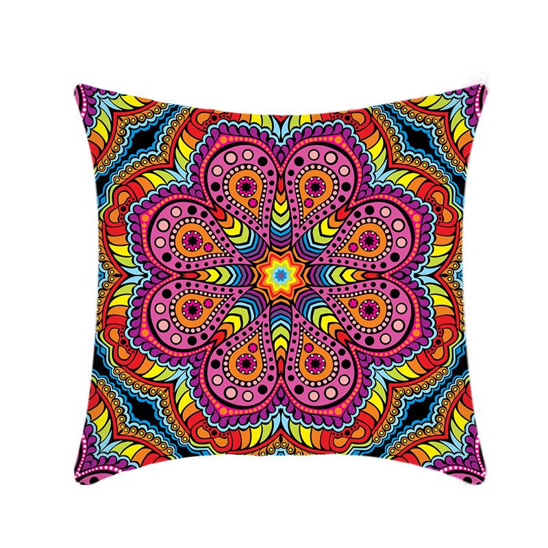 

Retro Ethnic Style Mandala Pillowcase New Home Bedroom Sofa Bedside Pillowcase Single-sided 45x45cm (excluding core)