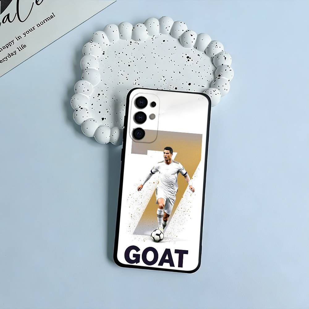 C-CR-7-Ronaldo Black Soft Silicone Phone Case for Samsung S25, S24, S21, S22, S23, S30, Ultra, S20, Plus, FE, Lite