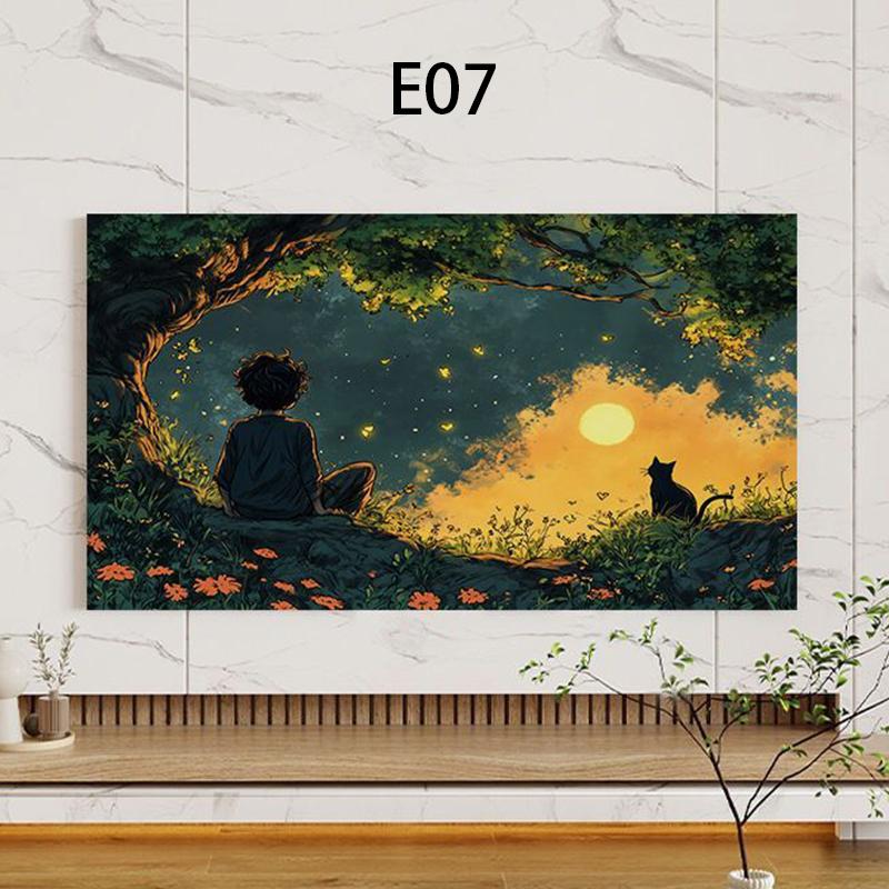 1pc TV Hood Dust-Proof Cover Household 32/43/50/55/65inch Hanging LCD TV Cover Home Universal Television Decorative Cover