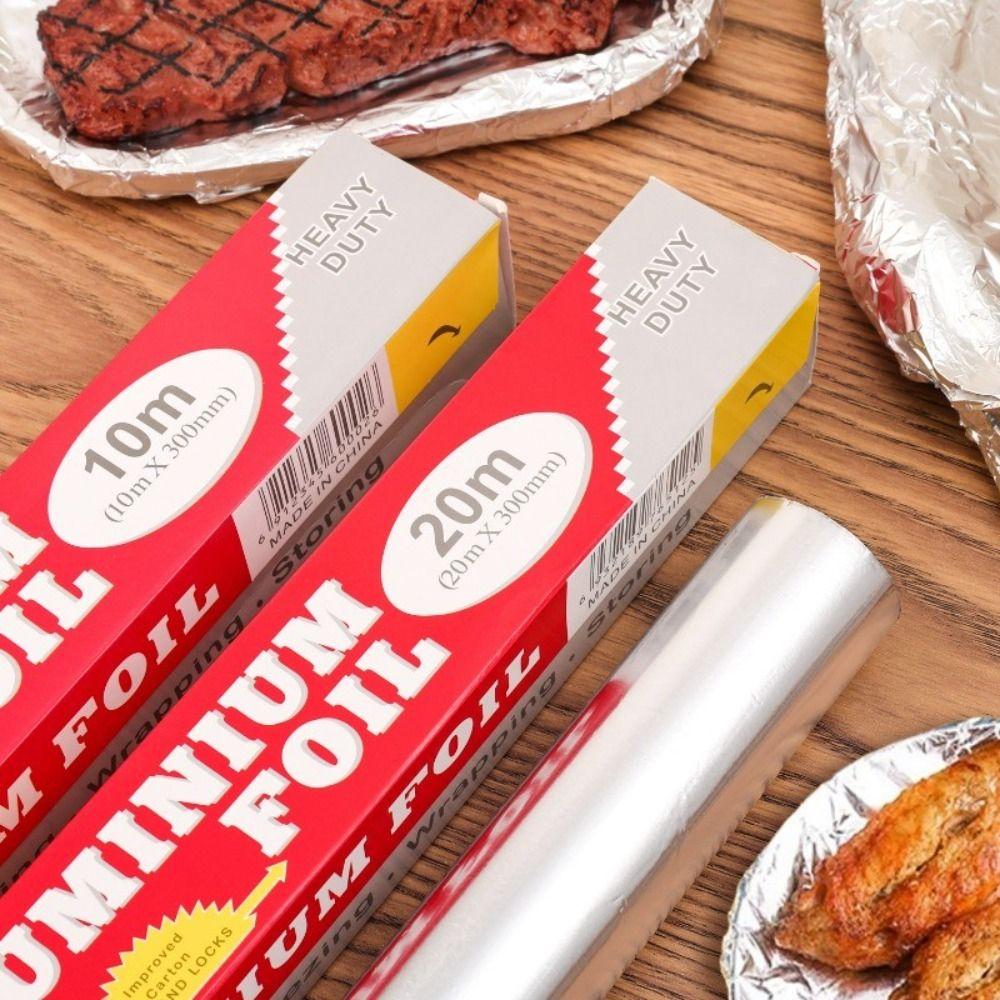 5m/10m/20m Disposable Tin Foil Paper Thickened Non-stick Aluminum Foil Paper Food-grade Oil-proof Barbecue Foil