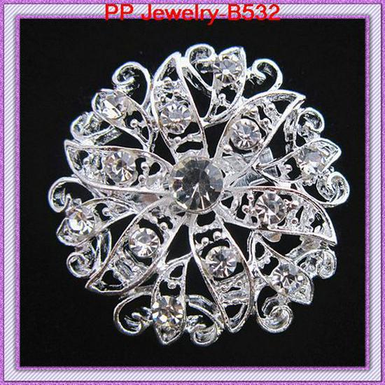 Silver-Plated Alloy Flower Brooch - Korean Style Fashion Lapel Pin B532 Zhenyao Jewelry