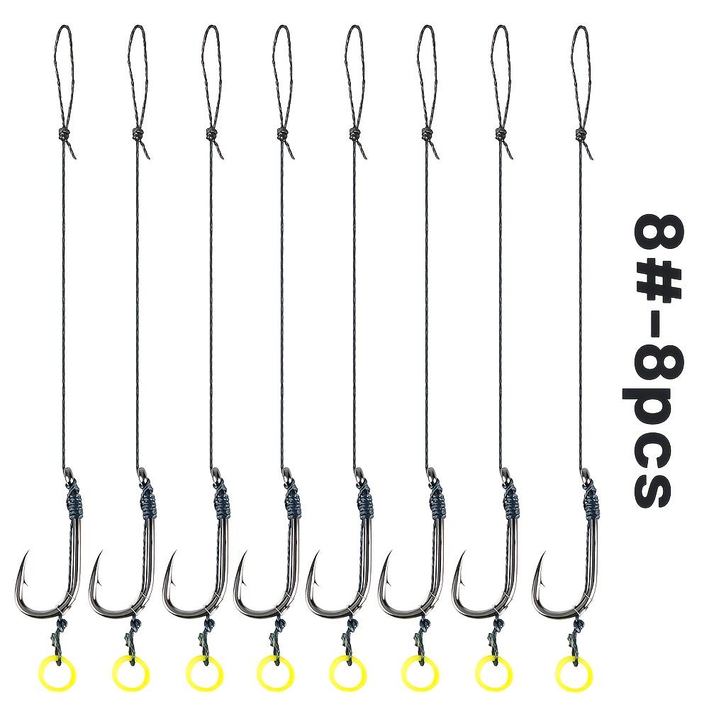 8pcs Method Feeder Hook Rigs Set | Ready-Tied Carp Fishing Hair Rigs With Bait Bands, Anti-Tangle Leader Hooks For Feeder Bottom Fishing