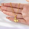 Luxuriöser Damen-Schmetterlingsanhänger mit Laser-Gravur: Goldfarben, Schmuck mit langanhaltender Farberhaltung
