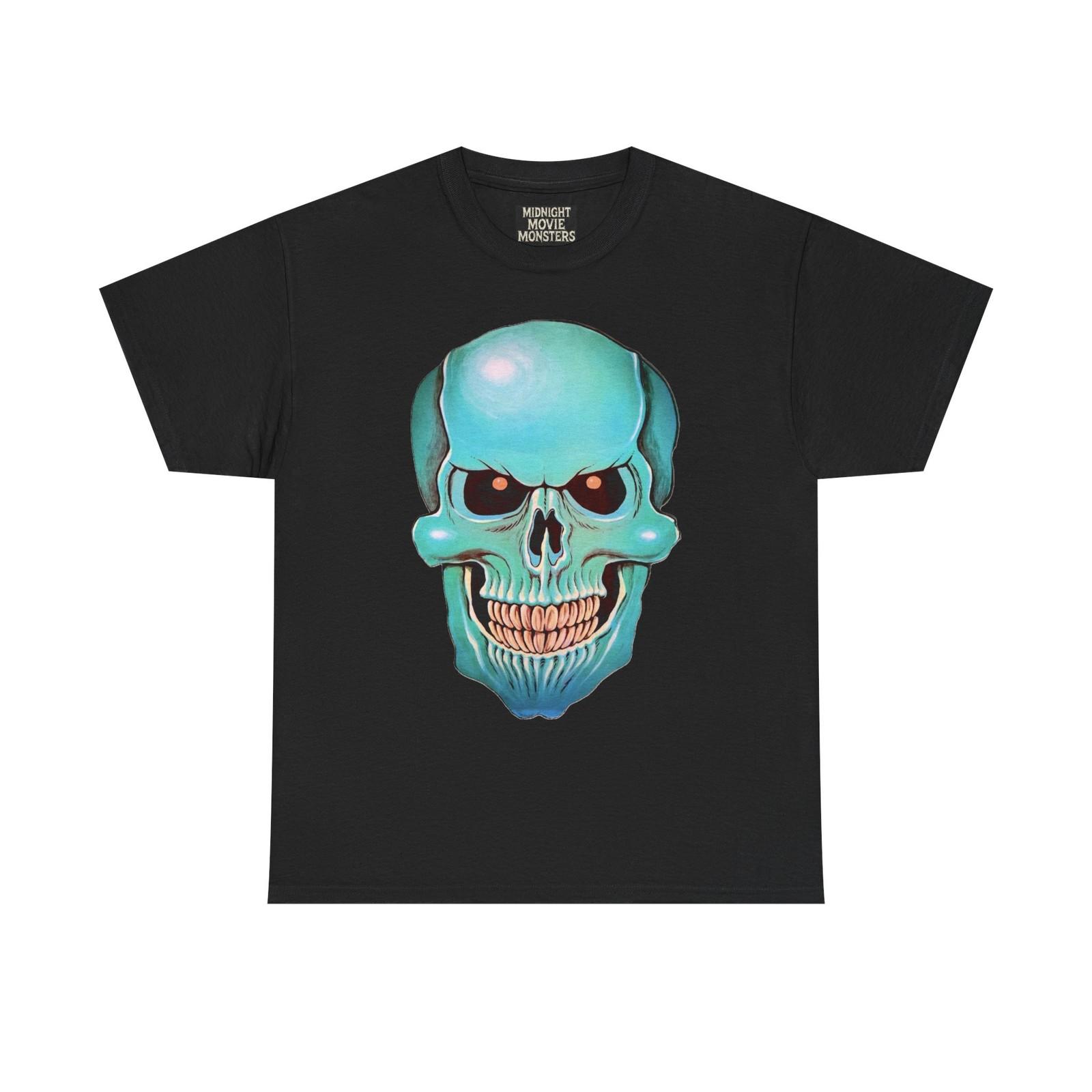 

Vintage Halloween Blue Skull Die-Cut T-Shirt Tee Casual Style Alternative XXXXL
