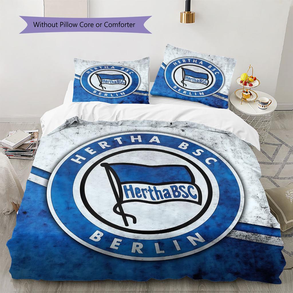 Hertha BSC Pattern Bedding,Quilt Set Quilt Cover Pillowcase Home Birthday Gift(1 * duvet cover + 2 * pillowcase, without core)