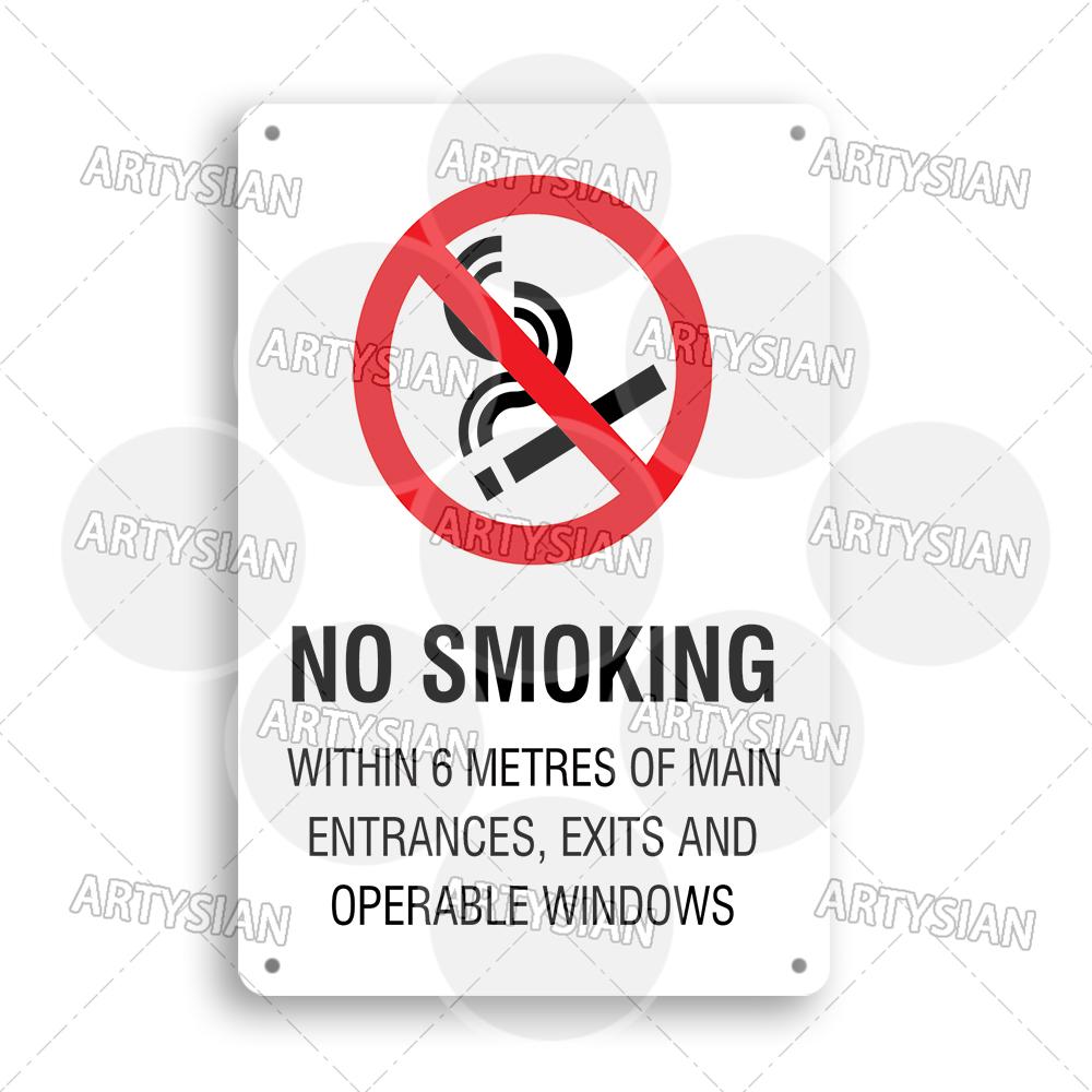 No Smoking Metal Sign No Vaping Smoke-Free Zone Smoking Permitted Plaque Auahi Kore Designated Smoking Area No Open Flames