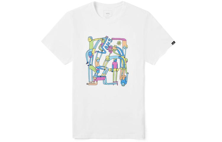 Vans OTW T Shirts Unisex White Crew Neck Moderate Straight Fit VN0A4RAVWHT S