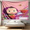 Masha and The Bear Print Tapestry - Portable Wall Decor Cloth, for Home, Dorm, Travel, Bedroom, Living Room - Ideal Birthday Housewarming Gift