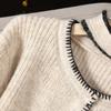 Women's Soft Wool Blend Colorblock Knit Cardigan